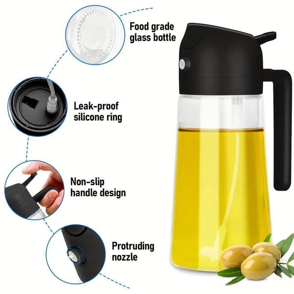 Oil Sprayer & Dispenser Bottle (500ml) |🔥FLAT 50% SAVING🔥